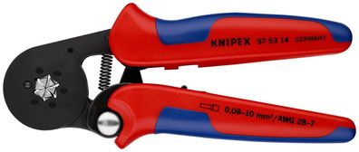 KNIPEX 97 53 14 SB Selbsteinstellende Crimpzange für Aderendhülsen mit Seiteneinfü...