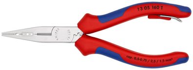 KNIPEX 13 05 160 T Verdrahtungszange mit Mehrkomponenten-Hüllen, mit integrierter ...