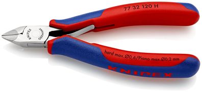 KNIPEX 77 32 120 H Elektronik-Seitenschneider mit eingesetzter Hartmetallschneide ...