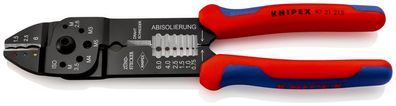 KNIPEX 97 21 215 B SB Crimpzange mit Mehrkomponenten-Hüllen schwarz lackiert 230 mm