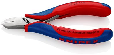 KNIPEX 77 22 115 Elektronik-Seitenschneider mit Mehrkomponenten-Hüllen 115 mm