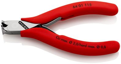 KNIPEX 64 01 115 Elektronik-Vornschneider mit rutschhemmendem Kunststoff überzogen