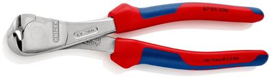 KNIPEX 67 05 200 Kraft-Vornschneider mit Mehrkomponenten-Hüllen verchromt 200 mm