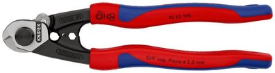 KNIPEX 95 62 190 SB Drahtseilschere geschmiedet mit Mehrkomponenten-Hüllen 190 mm