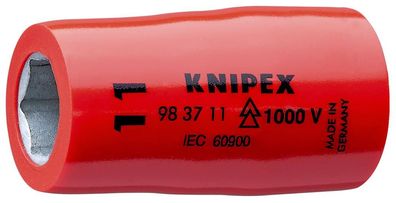 KNIPEX 98 37 11 Steckschlüsseleinsatz für Sechskantschrauben mit Innenvierkant