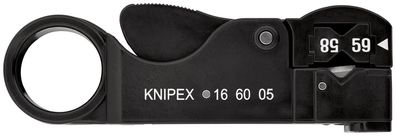 KNIPEX 16 60 05 SB Abisolierwerkzeug für Koaxialkabel 105 mm