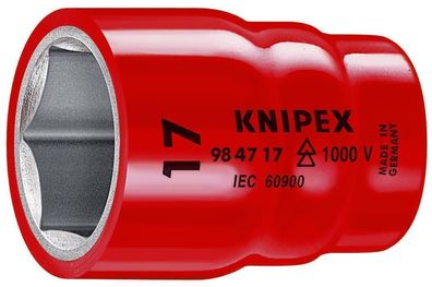 KNIPEX 98 47 27 Steckschlüsseleinsatz für Sechskantschrauben mit Innenvierkant
