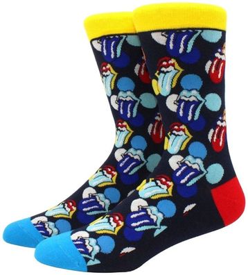 The Rolling Stones Big Licks Socken - Lustige Musik Motiv-Socken in 3/4-Länge