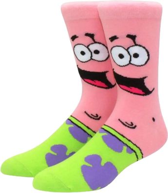 Patrick Star Motiv-Socken in 3/4-Länge - SpongeBob Cartoon Charakter Lustige Socken