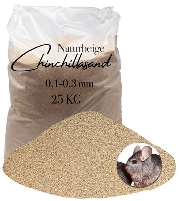 Chinchilla Sand 0,1-0,3 mm Hamster beige sehr fein 25 kg Badesand Staubbad Mäuse