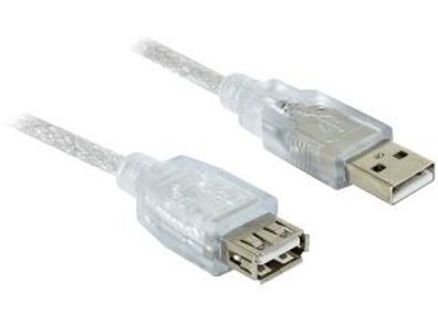 Delock 82239, 1,8 m, USB A, USB A, USB 2.0, Männlich/ Weiblich, Weiß