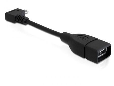 Delock 83104, 0,11 m, Micro-USB B, USB A, USB 2.0, Männlich/ Weiblich, Schwarz