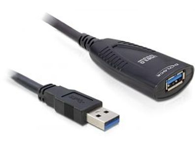 Delock USB 3.0 5m, 5 m, USB 3.2 Gen 1 (3.1 Gen 1), Männlich/ Weiblich, Schwarz