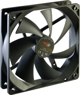 Inter-Tech F-120-S, Ventilator, 12 cm, 1200 RPM, 20 dB, 90,1 cfm, Schwarz