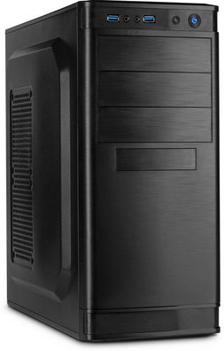 Inter-Tech IT-5905, Midi Tower, PC, Schwarz, ATX, micro ATX, Heimbüro, 35,5 cm