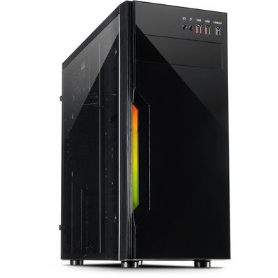 Inter-Tech B-42 RGB, Tower, PC, Schwarz, ATX, micro ATX, Metall, Gaming