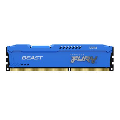 Kingston FURY Beast, 4 GB, 1 x 4 GB, DDR3, 1600 MHz, 240-pin DIMM, Blau