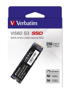 Verbatim Vi560 S3 M.2 SSD-Laufwerk 256 GB, 256 GB, M.2, 520 MB/ s