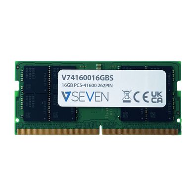 V7 V74160016GBS, 16 GB, 1 x 16 GB, DDR5, 5200 MHz, 262-pin SO-DIMM