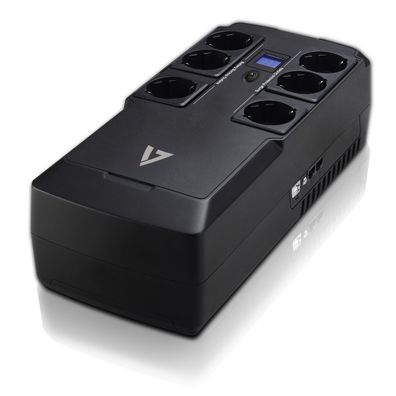 V7 USV 750VA Desktop, 0,75 kVA, 450 W, Sine, 632 J, 6 ms, 10 ms