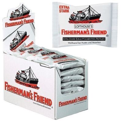 24 x 25g Fishermans Friend Eucalyptus - 24 Beutel - Menthol Pastillen