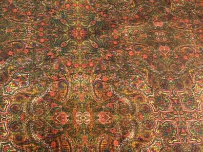 0,5m Baumwollsatin ,(18,90 Euro/ m),140 cm breit, boho, retro , terrakotta