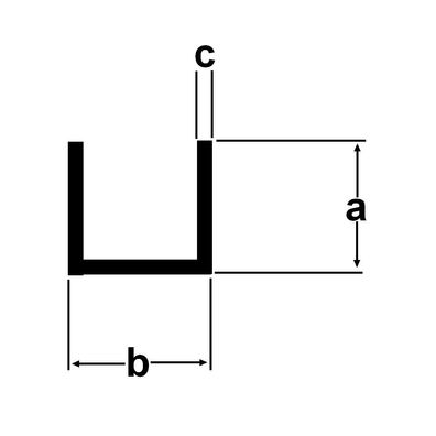 9,50€/ m) Alu U-Profil 35x35x35x3mm Aluprofil 2 Meter