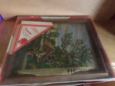 Sticken Landschaftsbild mit Holzrahmen Bild ca. 30x40 cm Gobelin Sticken Balina