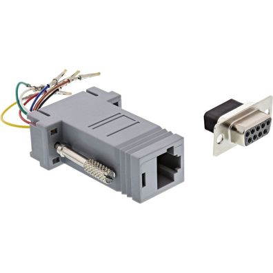 InLine® 68889B Adapter, 9pol Sub D Buchse an RJ45 Buchse