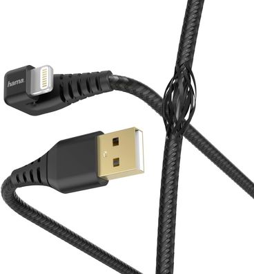 Hama Lade-/ Datenkabel Gamer (USB-A auf iPhone Kabel, gewinkelt, kompatibel mit ...