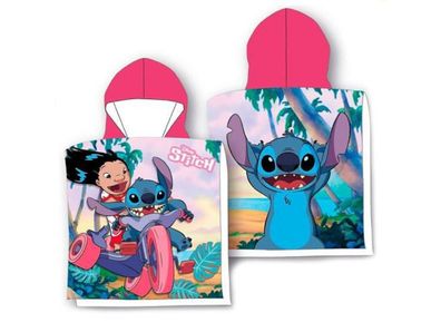 Lilo & Stitch Weicher Kapuzenponcho für Kinder Perfekt für Zuhause und Unterwegs