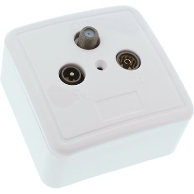 InLine® 69983 Antennensteckdose + SAT, geschirmt, AP/UP - Set