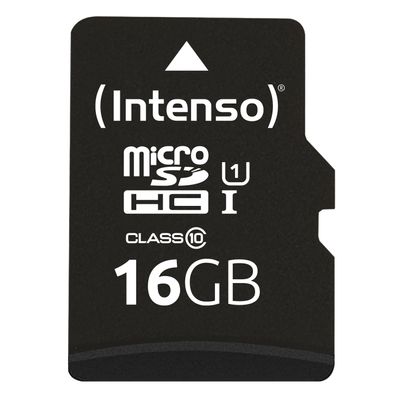 Intenso 16GB microSDHC, 16 GB, MicroSDHC, Klasse 10, UHS-I, 90 MB/ s, Class 1 (U1)