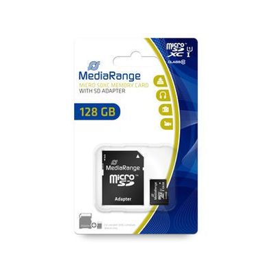 Mediarange MR945, 128 GB, MicroSDXC, Klasse 10, UHS-I, 80 MB/ s, 20 MB/ s