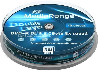 Mediarange MR466, DVD + R DL, Tortenschachtel, 10 Stück(e), 8,5 GB