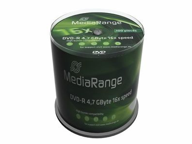 Mediarange MR442, DVD-R, Tortenschachtel, 100 Stück(e), 4,7 GB