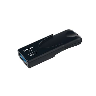 PNY Attaché 4, 1000 GB, USB Typ-A, 3.2 Gen 1 (3.1 Gen 1), 80 MB/ s, Dia, Schwarz