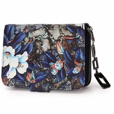 TAN. TOMI Brieftasche Geldbeutel mit Blumen- und Blütenmuster im Mandala Stil