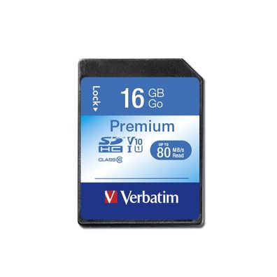 Verbatim Premium, 16 GB, SDHC, Klasse 10, 10 MB/ s, 10 MB/ s