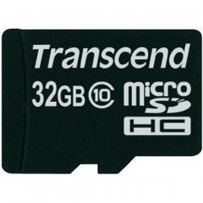 Transcend TS32GUSDC10, 32 GB, MicroSDHC, Klasse 10, NAND, 90 MB/ s, Schwarz