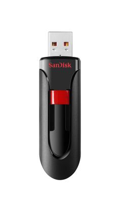 SanDisk Cruzer Glide, 64 GB, USB Typ-A, 2.0, Dia, 6,8 g, Schwarz, Rot