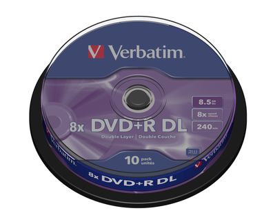 Verbatim VB-DPD55S1, DVD + R DL, 120 mm, Spindel, 10 Stück(e), 8,5 GB