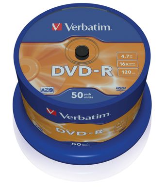 Verbatim DVD-R Matt Silver, DVD-R, 120 mm, Spindel, 50 Stück(e), 4,7 GB