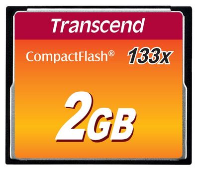 Transcend TS2GCF133, 2 GB, Kompaktflash, MLC, 50 MB/ s, 20 MB/ s, Schwarz