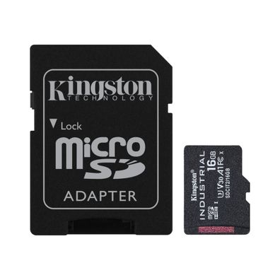 Kingston Industrial, 16 GB, MicroSDHC, Klasse 10, UHS-I, Class 3 (U3), V30