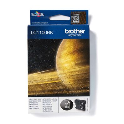 Brother LC-1100BK Black Ink Cartridge, Tinte auf Pigmentbasis, 450 Seiten, 1 Stück(e)