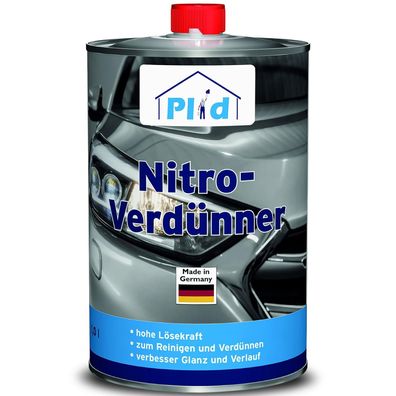 plid® Nitroverdünner - Farbloser Verdünner mit hoher Lösekraft & verbesserndem Glanz