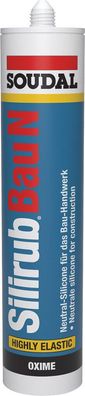 300ml Soudal Silirub Bau N Bausilikon Fugendichtstoff Silikon Transparent