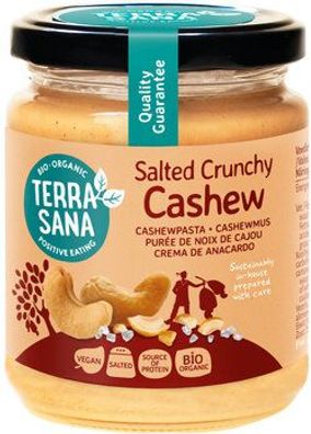 TerraSana 6x Cashewmus Crunchy mit Steinsalz 250g