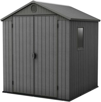 KETER 17210353 Gerätehaus DARWIN 6X6, GRAU, Aussenmasse 190X183X221CM